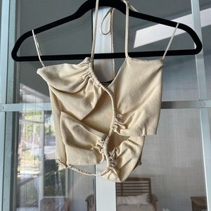 Zara cutout halter crop top.